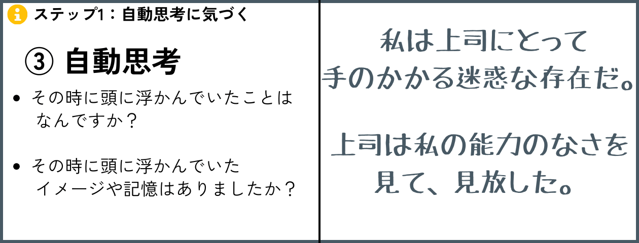 「自動思考を同定する」の解説・学習補助画像